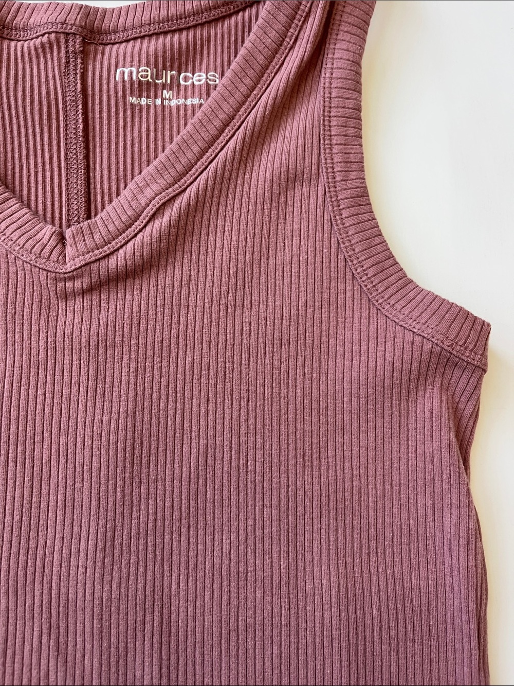 MAURICES Ribbed V-Neck Tank Top - Mauve Rose - Picture 6 of 6